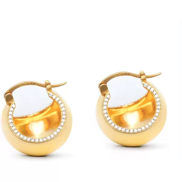 C.Paravano Hoop Earrings for Women | 18K Gold Plated Hoop Earrings | Platinum Hoop Earrings for Women | 925 Sterling Silver Hoop Earrings | Earrings for Women