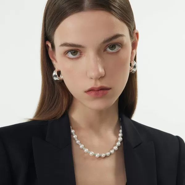 C.Paravano Hoop Earrings for Women | 18K Gold Plated Hoop Earrings | Platinum Hoop Earrings for Women | 925 Sterling Silver Hoop Earrings | Earrings for Women