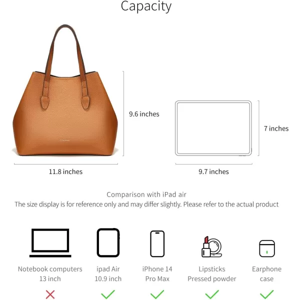 C.Paravano Large Capacity Tote Handbag | Full Grain Leather Tote Bag | Hobo Bag | Women's Top Handle Tote | Travel Work Tote