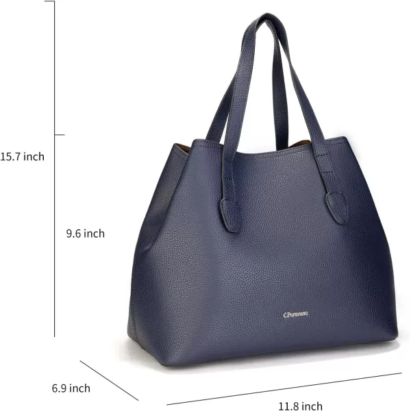 C.Paravano Large Capacity Tote Handbag | Full Grain Leather Tote Bag | Hobo Bag | Women's Top Handle Tote | Travel Work Tote