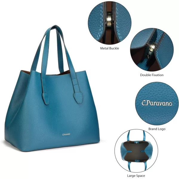 C.Paravano Large Capacity Tote Handbag | Full Grain Leather Tote Bag | Hobo Bag | Women's Top Handle Tote | Travel Work Tote