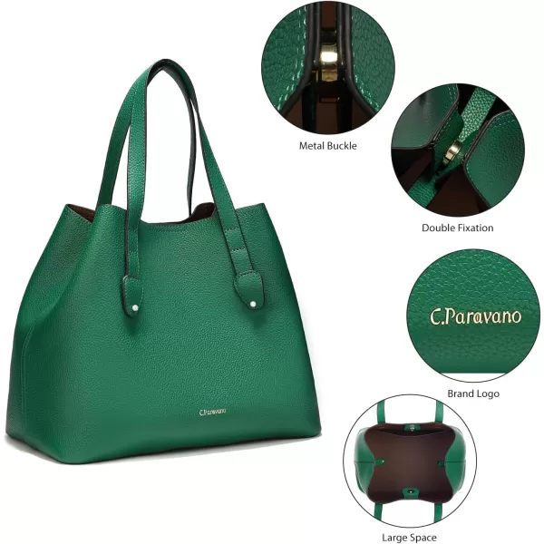 C.Paravano Large Capacity Tote Handbag | Full Grain Leather Tote Bag | Hobo Bag | Women's Top Handle Tote | Travel Work Tote