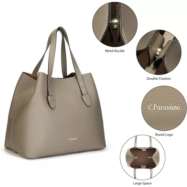 C.Paravano Large Capacity Tote Handbag | Full Grain Leather Tote Bag | Hobo Bag | Women's Top Handle Tote | Travel Work Tote