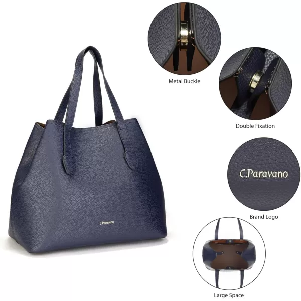C.Paravano Large Capacity Tote Handbag | Full Grain Leather Tote Bag | Hobo Bag | Women's Top Handle Tote | Travel Work Tote