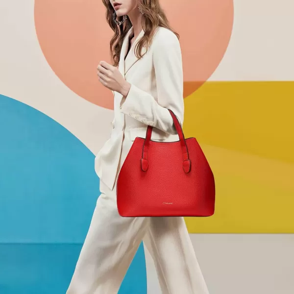 C.Paravano Large Capacity Tote Handbag | Full Grain Leather Tote Bag | Hobo Bag | Women's Top Handle Tote | Travel Work Tote