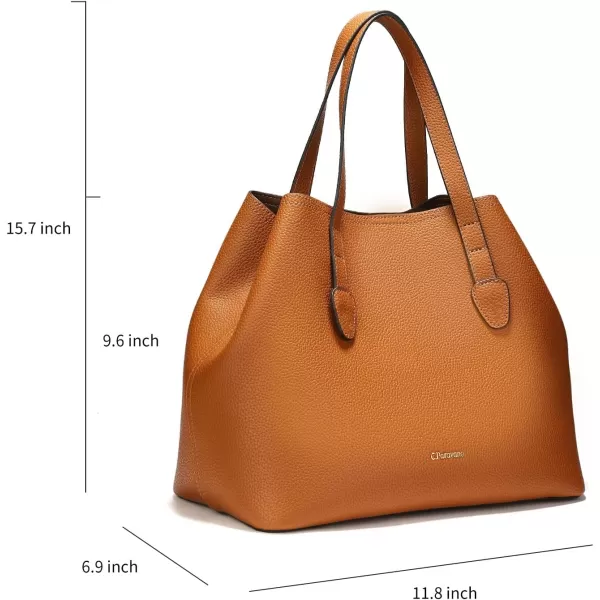 C.Paravano Large Capacity Tote Handbag | Full Grain Leather Tote Bag | Hobo Bag | Women's Top Handle Tote | Travel Work Tote