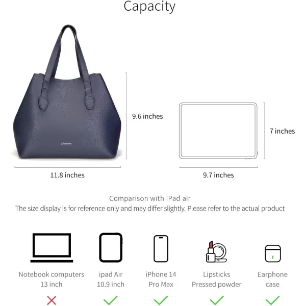 C.Paravano Large Capacity Tote Handbag | Full Grain Leather Tote Bag | Hobo Bag | Women's Top Handle Tote | Travel Work Tote