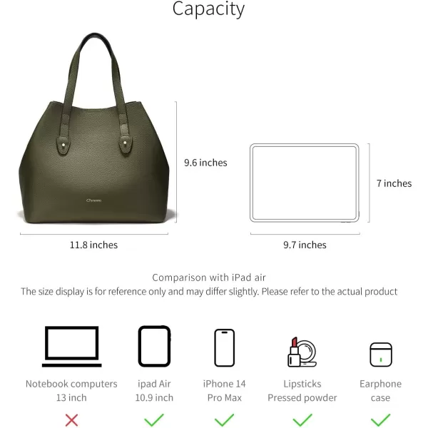 C.Paravano Large Capacity Tote Handbag | Full Grain Leather Tote Bag | Hobo Bag | Women's Top Handle Tote | Travel Work Tote