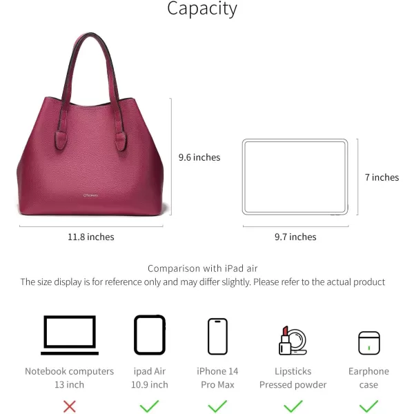 C.Paravano Large Capacity Tote Handbag | Full Grain Leather Tote Bag | Hobo Bag | Women's Top Handle Tote | Travel Work Tote