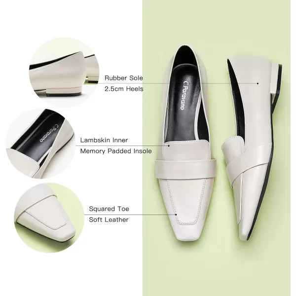 C.Paravano Loafer for Women | Leather Penny Loafers | Slip On Loafer | Women's Loafers | Squared Toe Loafer Flat | Comfort Loafer Shoes