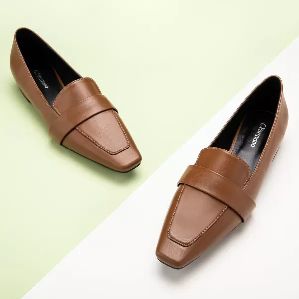 C.Paravano Loafer for Women | Leather Penny Loafers | Slip On Loafer | Women's Loafers | Squared Toe Loafer Flat | Comfort Loafer Shoes