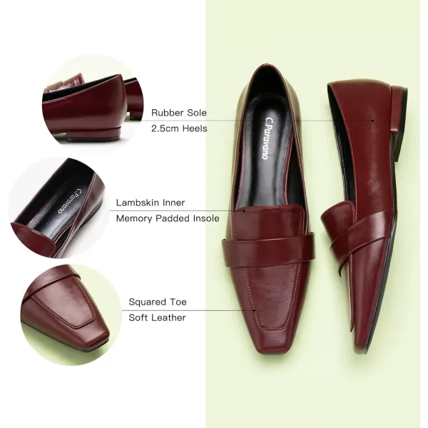 C.Paravano Loafer for Women | Leather Penny Loafers | Slip On Loafer | Women's Loafers | Squared Toe Loafer Flat | Comfort Loafer Shoes