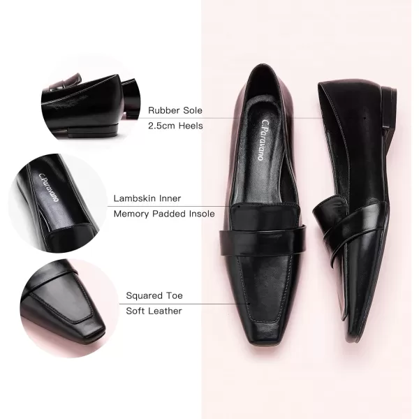 C.Paravano Loafer for Women | Leather Penny Loafers | Slip On Loafer | Women's Loafers | Squared Toe Loafer Flat | Comfort Loafer Shoes