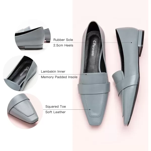 C.Paravano Loafer for Women | Leather Penny Loafers | Slip On Loafer | Women's Loafers | Squared Toe Loafer Flat | Comfort Loafer Shoes