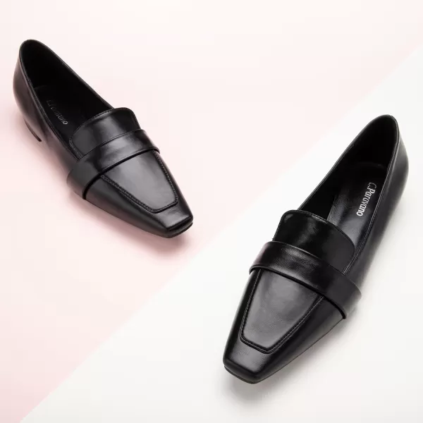 C.Paravano Loafer for Women | Leather Penny Loafers | Slip On Loafer | Women's Loafers | Squared Toe Loafer Flat | Comfort Loafer Shoes