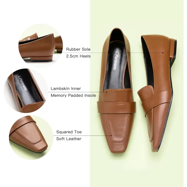 C.Paravano Loafer for Women | Leather Penny Loafers | Slip On Loafer | Women's Loafers | Squared Toe Loafer Flat | Comfort Loafer Shoes