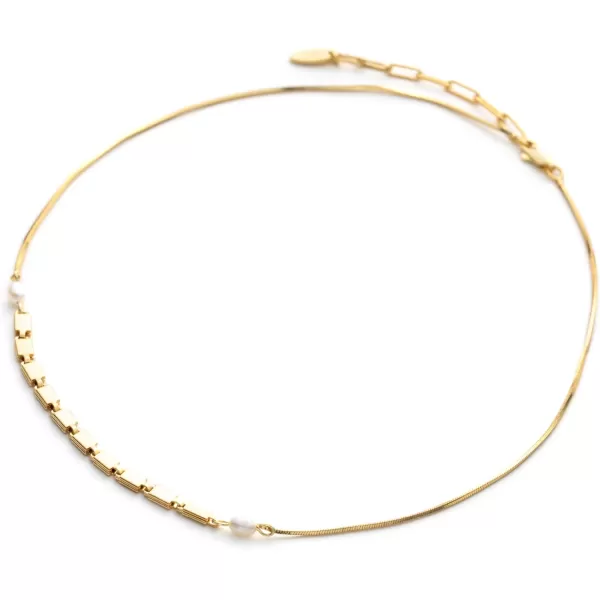 C.Paravano Pearl Necklaces for Women | Pearl Choker Necklace | 18K Gold Plated Chain Necklace | Necklaces Pearl | Real Pearl Necklace | Long Pearl Necklace | Gold and Pearl Necklace
