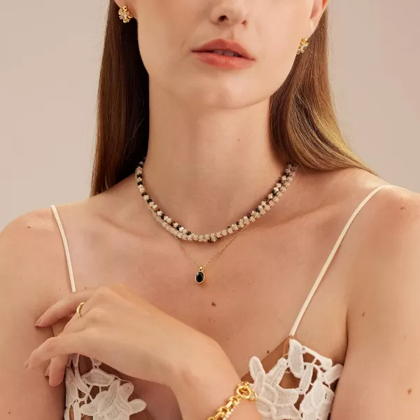 C.Paravano Pearl Necklaces for Women | Pearl Choker Necklace | 18K Gold Plated Chain Necklace | Necklaces Pearl | Real Pearl Necklace | Long Pearl Necklace | Gold and Pearl Necklace