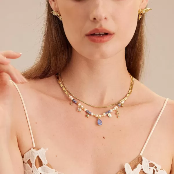 C.Paravano Pearl Necklaces for Women | Pearl Choker Necklace | 18K Gold Plated Chain Necklace | Necklaces Pearl | Real Pearl Necklace | Long Pearl Necklace | Gold and Pearl Necklace
