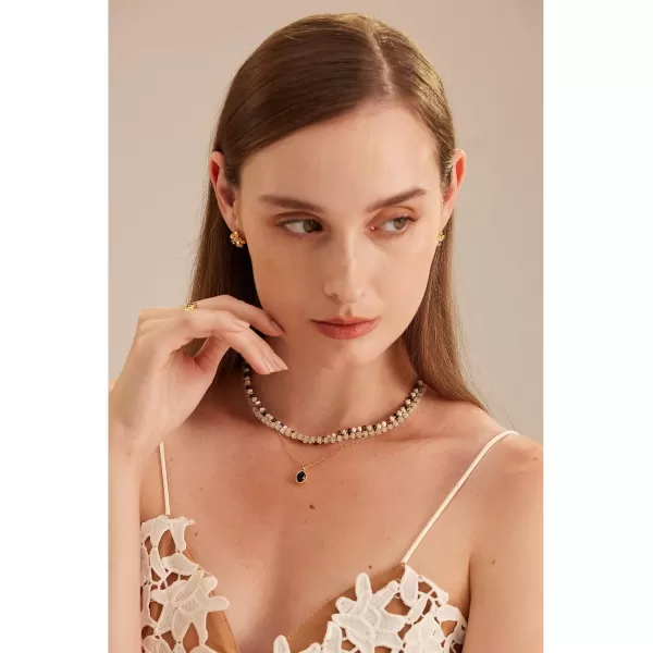 C.Paravano Pearl Necklaces for Women | Pearl Choker Necklace | 18K Gold Plated Chain Necklace | Necklaces Pearl | Real Pearl Necklace | Long Pearl Necklace | Gold and Pearl Necklace