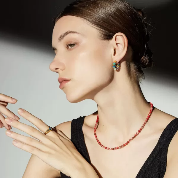 C.Paravano Pearl Necklaces for Women | Pearl Choker Necklace | 18K Gold Plated Chain Necklace | Necklaces Pearl | Real Pearl Necklace | Long Pearl Necklace | Gold and Pearl Necklace