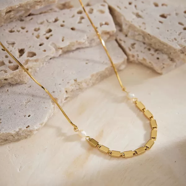 C.Paravano Pearl Necklaces for Women | Pearl Choker Necklace | 18K Gold Plated Chain Necklace | Necklaces Pearl | Real Pearl Necklace | Long Pearl Necklace | Gold and Pearl Necklace