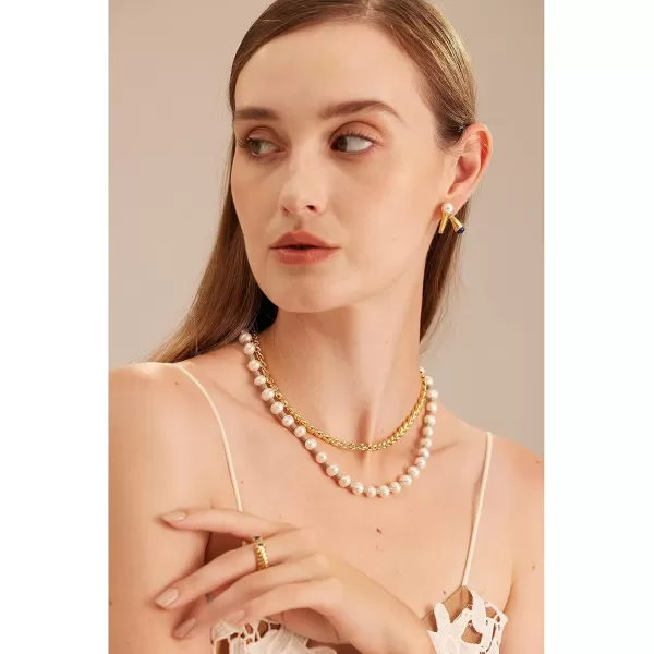C.Paravano Pearl Necklaces for Women | Pearl Choker Necklace | 18K Gold Plated Chain Necklace | Necklaces Pearl | Real Pearl Necklace | Long Pearl Necklace | Gold and Pearl Necklace