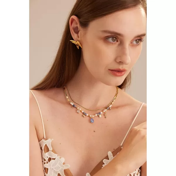 C.Paravano Pearl Necklaces for Women | Pearl Choker Necklace | 18K Gold Plated Chain Necklace | Necklaces Pearl | Real Pearl Necklace | Long Pearl Necklace | Gold and Pearl Necklace