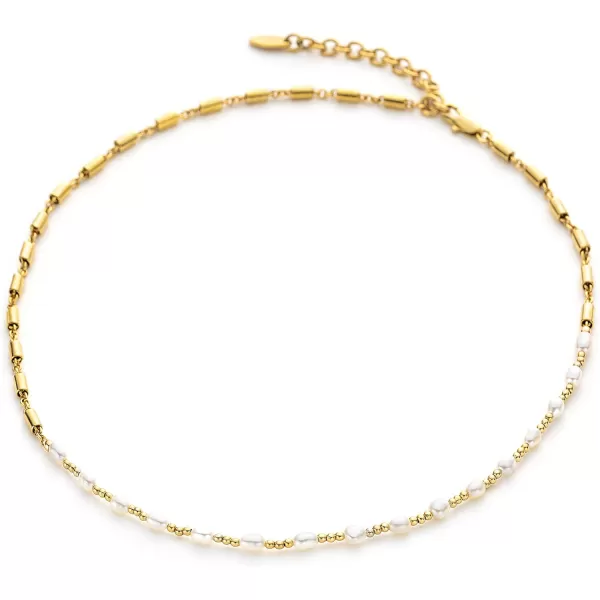 C.Paravano Pearl Necklaces for Women | Pearl Choker Necklace | 18K Gold Plated Chain Necklace | Necklaces Pearl | Real Pearl Necklace | Long Pearl Necklace | Gold and Pearl Necklace