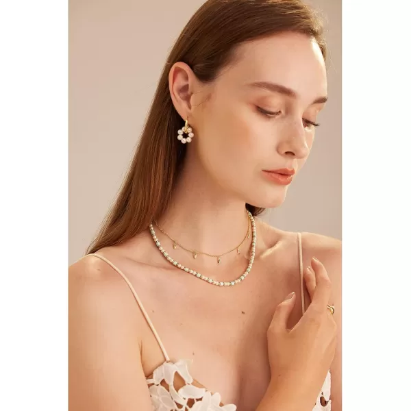 C.Paravano Pearl Necklaces for Women | Pearl Choker Necklace | 18K Gold Plated Chain Necklace | Necklaces Pearl | Real Pearl Necklace | Long Pearl Necklace | Gold and Pearl Necklace