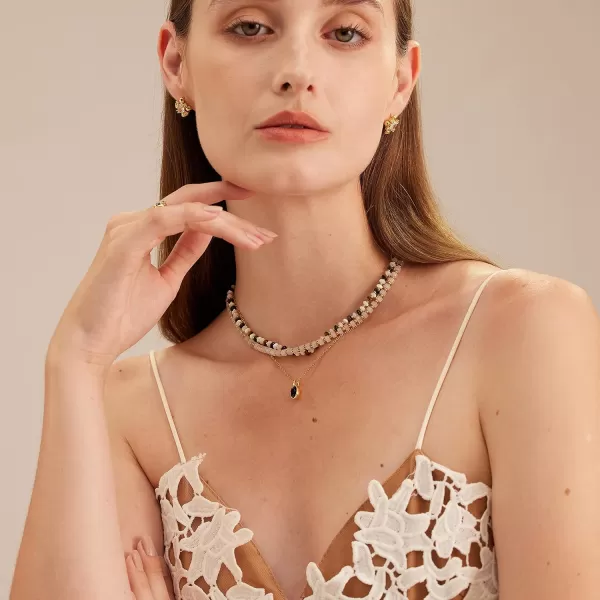 C.Paravano Pearl Necklaces for Women | Pearl Choker Necklace | 18K Gold Plated Chain Necklace | Necklaces Pearl | Real Pearl Necklace | Long Pearl Necklace | Gold and Pearl Necklace
