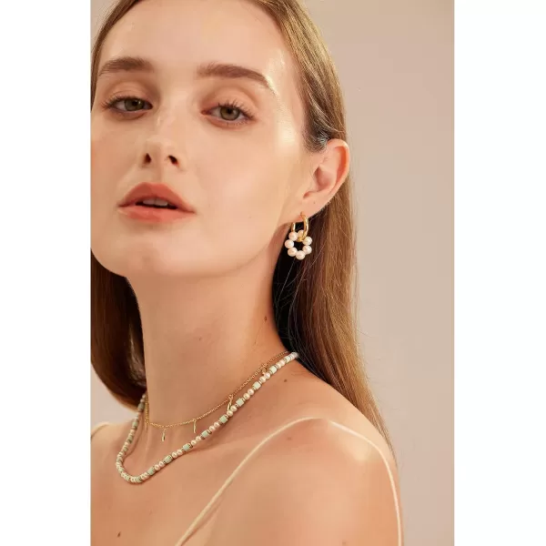 C.Paravano Pearl Necklaces for Women | Pearl Choker Necklace | 18K Gold Plated Chain Necklace | Necklaces Pearl | Real Pearl Necklace | Long Pearl Necklace | Gold and Pearl Necklace