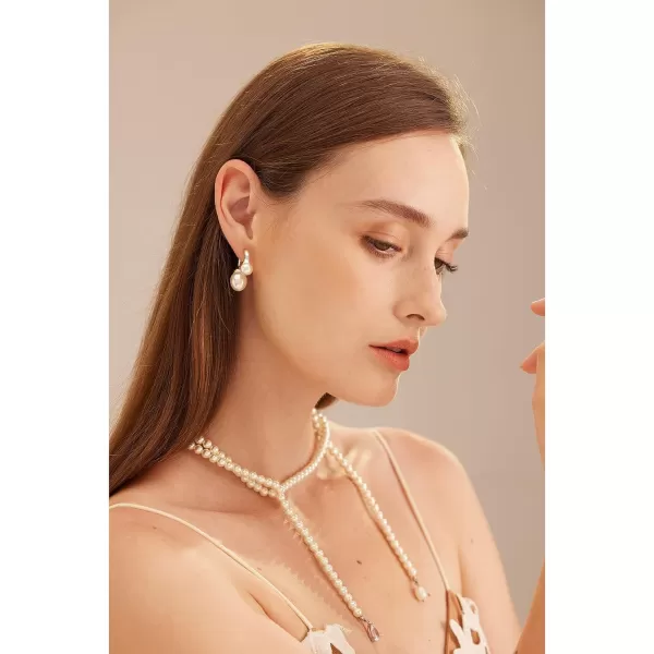 C.Paravano Pearl Necklaces for Women | Pearl Choker Necklace | 18K Gold Plated Chain Necklace | Necklaces Pearl | Real Pearl Necklace | Long Pearl Necklace | Gold and Pearl Necklace