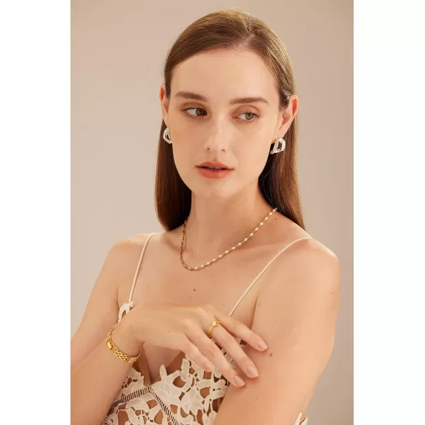 C.Paravano Pearl Necklaces for Women | Pearl Choker Necklace | 18K Gold Plated Chain Necklace | Necklaces Pearl | Real Pearl Necklace | Long Pearl Necklace | Gold and Pearl Necklace