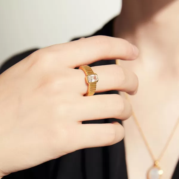 C.Paravano Rings for Women | Womens Rings Size 6 7 8 | Gold Plated Rings | Fashion Rings for Women | Statement Rings for Women | Stackable Rings for Women