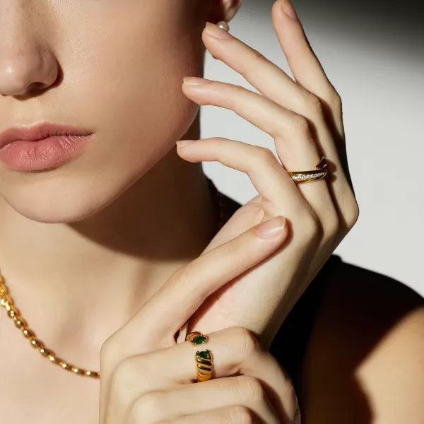 C.Paravano Rings for Women | Womens Rings Size 6 7 8 | Gold Plated Rings | Fashion Rings for Women | Statement Rings for Women | Stackable Rings for Women