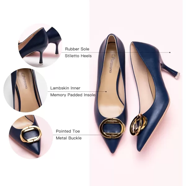 C.Paravano Womens Designer Pumps I Comfortable Stiletto Heel Pumps I Kitten Heels for Women I Pointed Toe Daily Pumps I Party Wedding Pumps