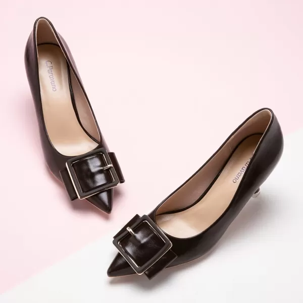 C.Paravano Womens Designer Pumps I Comfortable Stiletto Heel Pumps I Kitten Heels for Women I Pointed Toe Daily Pumps I Party Wedding Pumps