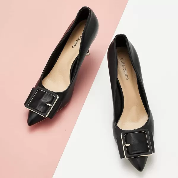 C.Paravano Womens Designer Pumps I Comfortable Stiletto Heel Pumps I Kitten Heels for Women I Pointed Toe Daily Pumps I Party Wedding Pumps