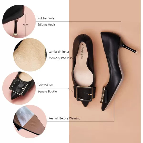 C.Paravano Womens Designer Pumps I Comfortable Stiletto Heel Pumps I Kitten Heels for Women I Pointed Toe Daily Pumps I Party Wedding Pumps