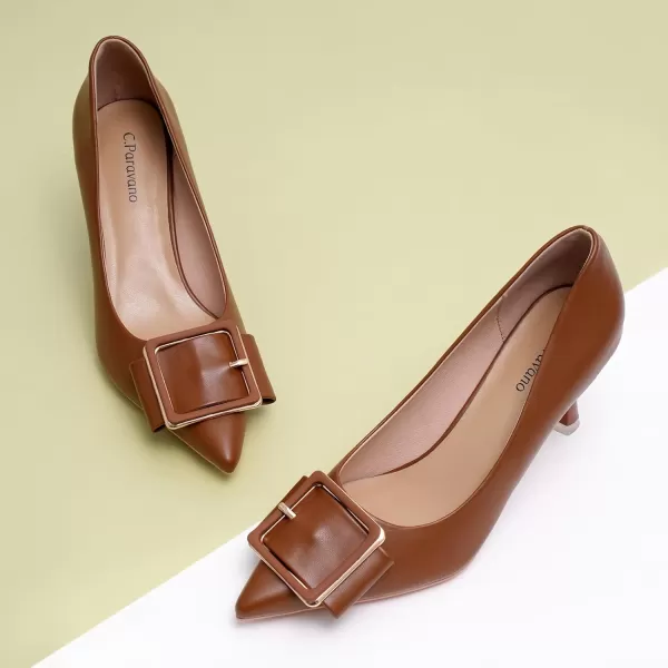 C.Paravano Womens Designer Pumps I Comfortable Stiletto Heel Pumps I Kitten Heels for Women I Pointed Toe Daily Pumps I Party Wedding Pumps