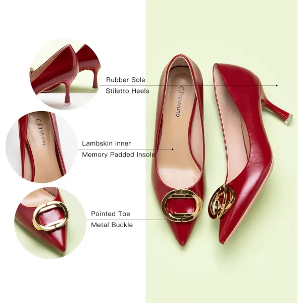C.Paravano Womens Designer Pumps I Comfortable Stiletto Heel Pumps I Kitten Heels for Women I Pointed Toe Daily Pumps I Party Wedding Pumps