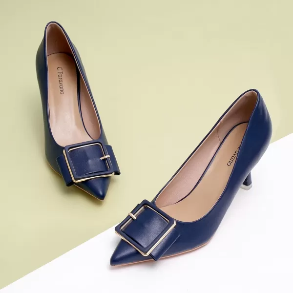 C.Paravano Womens Designer Pumps I Comfortable Stiletto Heel Pumps I Kitten Heels for Women I Pointed Toe Daily Pumps I Party Wedding Pumps