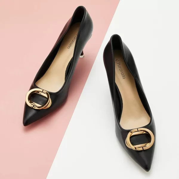 C.Paravano Womens Designer Pumps I Comfortable Stiletto Heel Pumps I Kitten Heels for Women I Pointed Toe Daily Pumps I Party Wedding Pumps