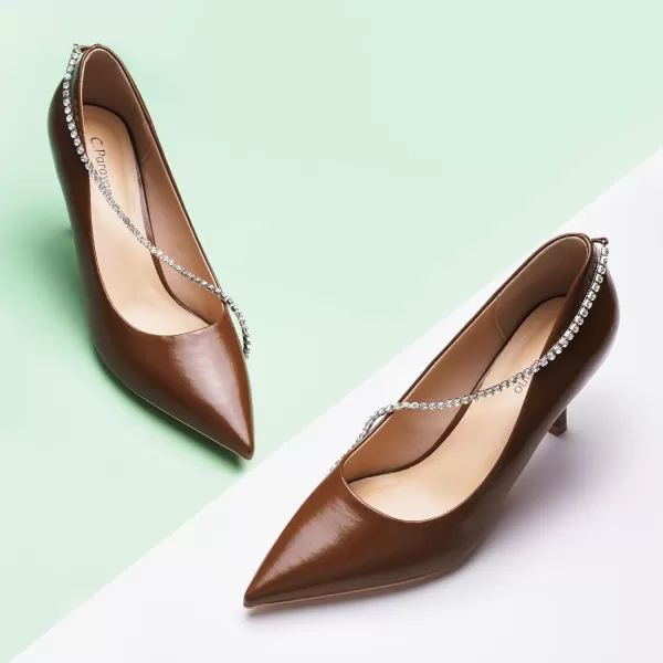 C.Paravano Women's Flats | Flats for Women | Ballet Flats | Crystal Chain Flat Shoes | Pointed Toe Flats | Wedding Flats | Slip on Flats Shoes