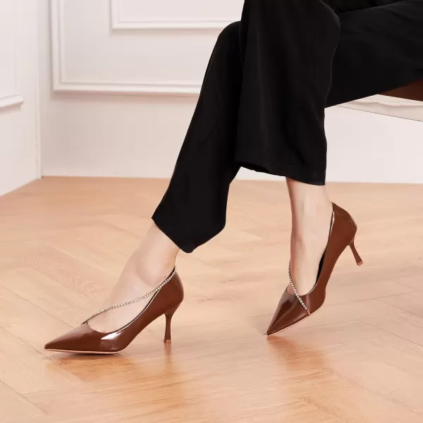 C.Paravano Women's Flats | Flats for Women | Ballet Flats | Crystal Chain Flat Shoes | Pointed Toe Flats | Wedding Flats | Slip on Flats Shoes