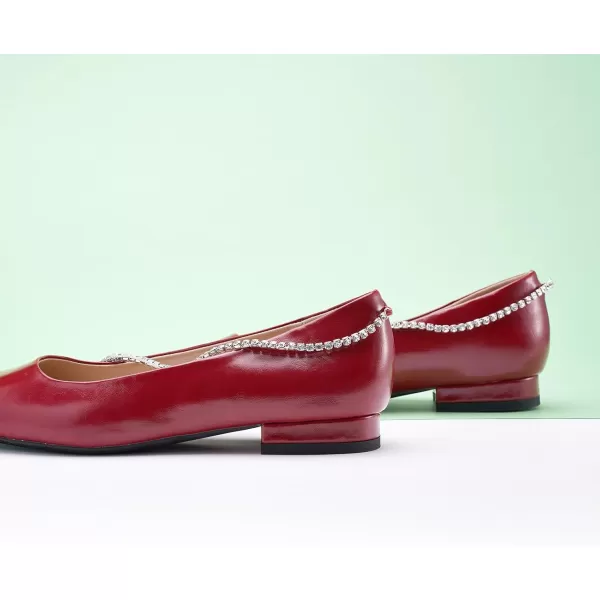 C.Paravano Women's Flats | Flats for Women | Ballet Flats | Crystal Chain Flat Shoes | Pointed Toe Flats | Wedding Flats | Slip on Flats Shoes