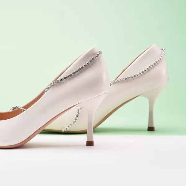 C.Paravano Women's Flats | Flats for Women | Ballet Flats | Crystal Chain Flat Shoes | Pointed Toe Flats | Wedding Flats | Slip on Flats Shoes