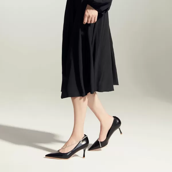 C.Paravano Women's Flats | Flats for Women | Ballet Flats | Crystal Chain Flat Shoes | Pointed Toe Flats | Wedding Flats | Slip on Flats Shoes