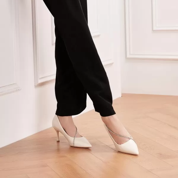 C.Paravano Women's Flats | Flats for Women | Ballet Flats | Crystal Chain Flat Shoes | Pointed Toe Flats | Wedding Flats | Slip on Flats Shoes